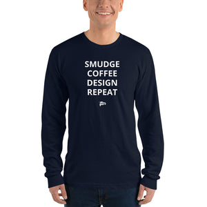Smudge Coffee Design Repeat | Long Sleeve T-Shirt